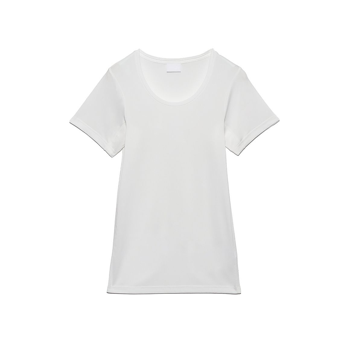 脇汗パッド付インナー Uネック半袖Tシャツ LADIES