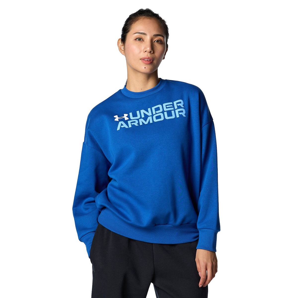 F24 UA RIVAL FLEECE GRAPHIC OS BL CREW