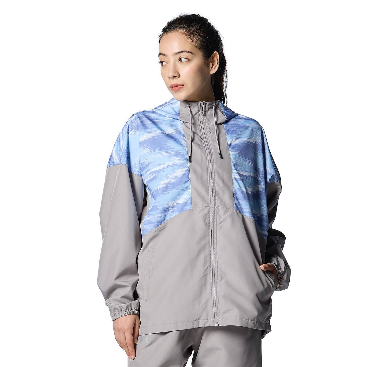 F24 UA MESH WOVEN FZ HOODIE