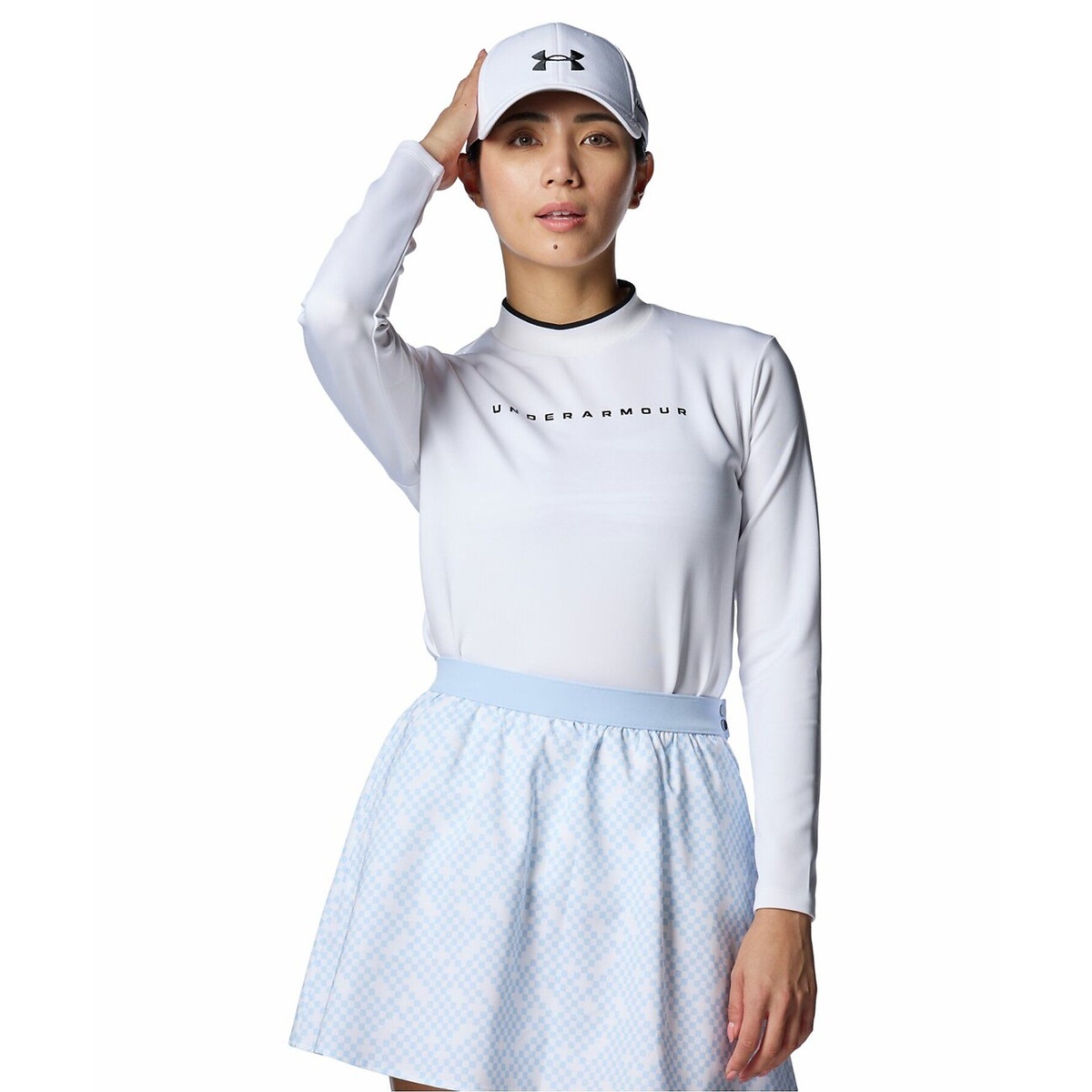 UA W Armour Knit LS Mock