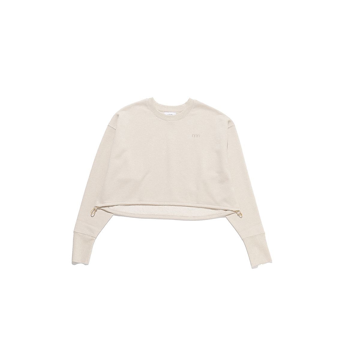 ラメ裏毛クロップドプルオーバー