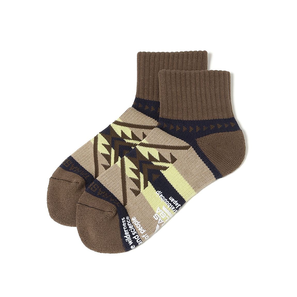 レディース ネイティブ柄ローゲージショートソックス