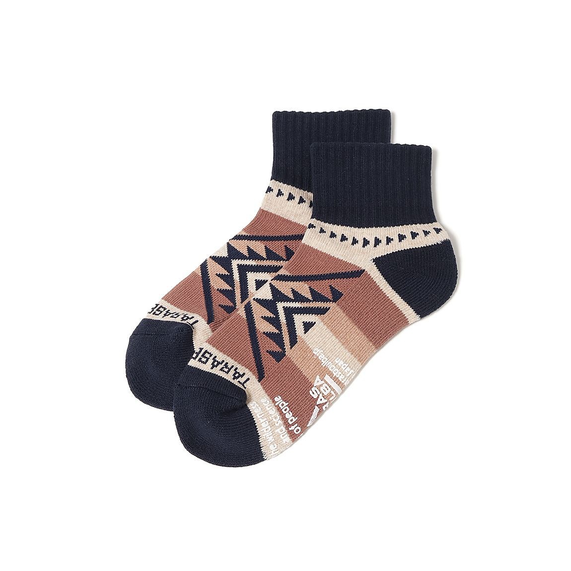 レディース ネイティブ柄ローゲージショートソックス