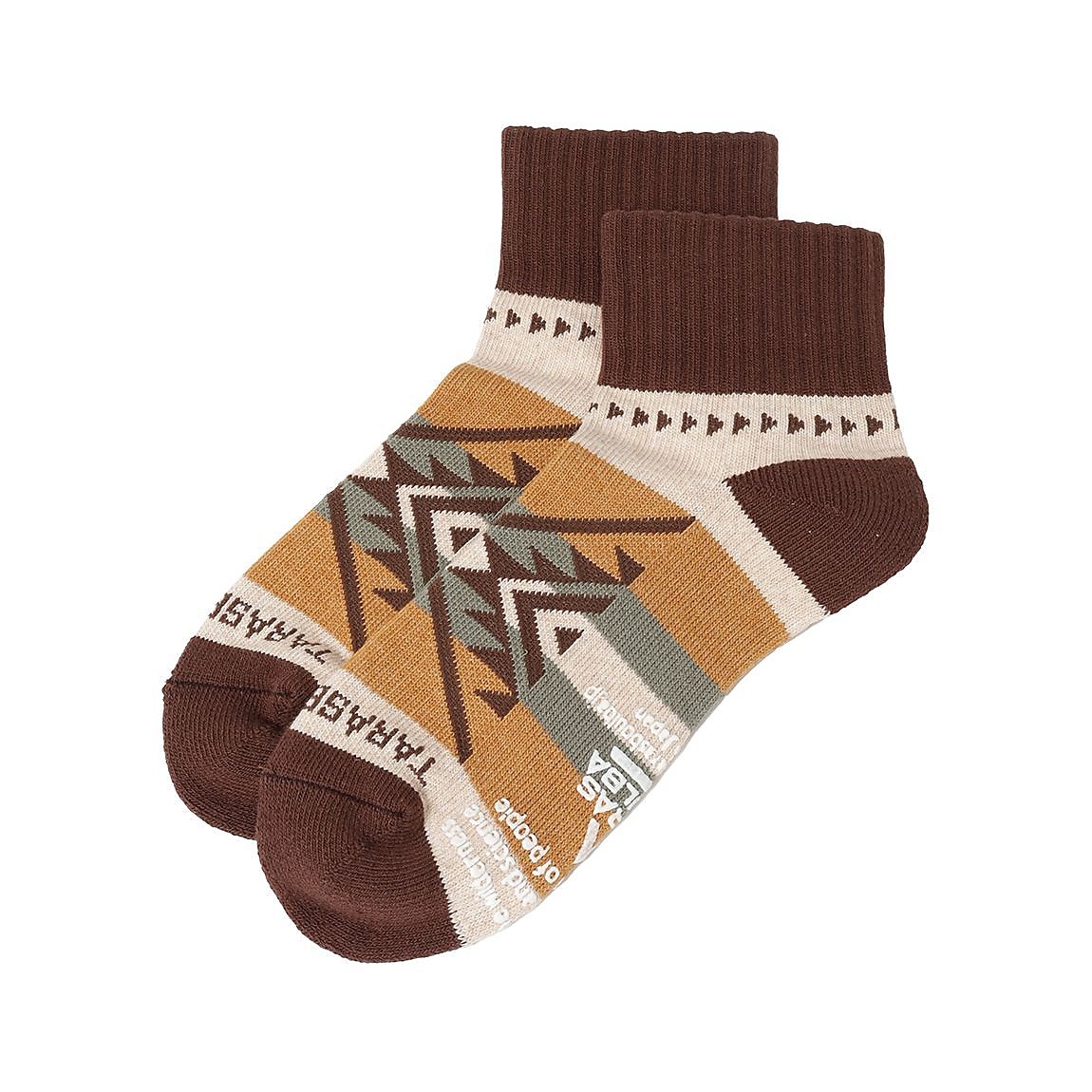 ネイティブ柄ローゲージショートソックス