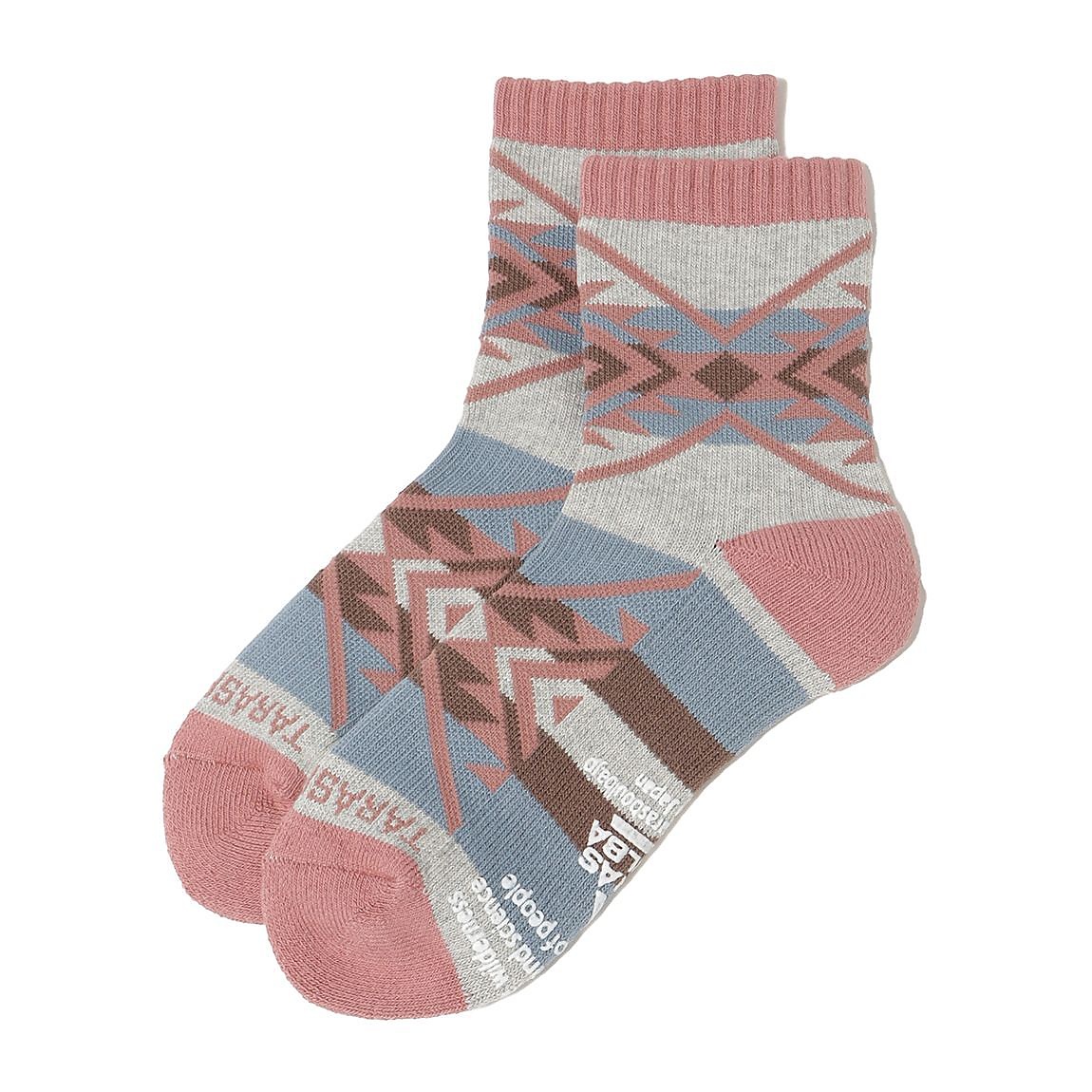 レディース ネイティブ柄ローゲージミドルソックス