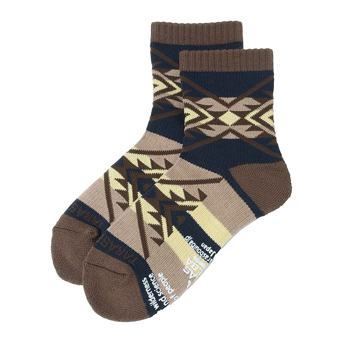 レディース ネイティブ柄ローゲージミドルソックス