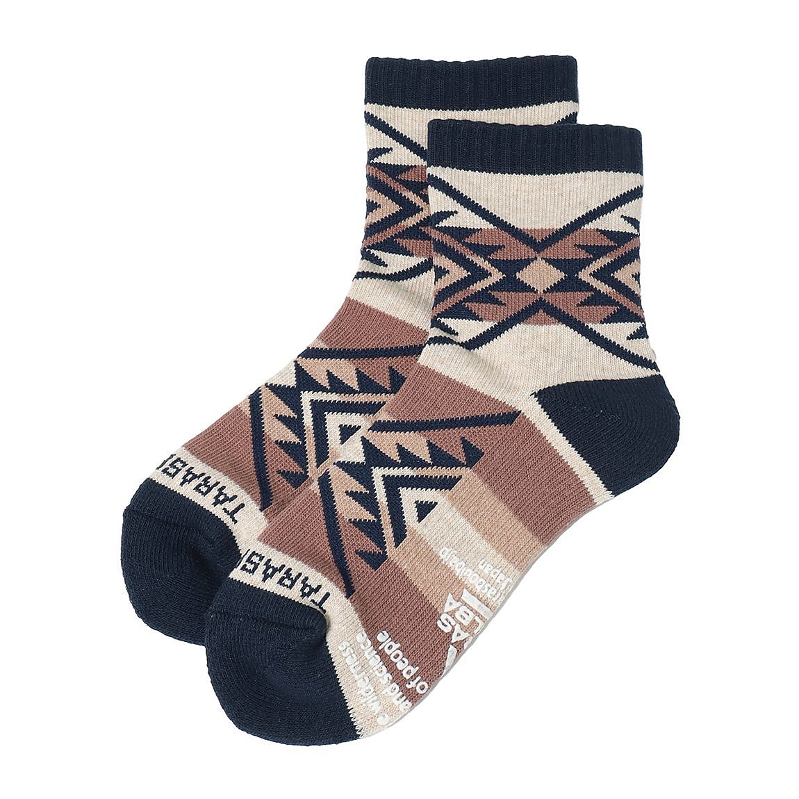 レディース ネイティブ柄ローゲージミドルソックス