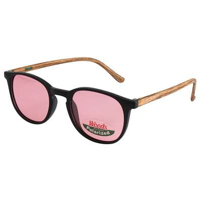 フレーム:MAT BLACK テンプル:LIGHT WOOD レンズ:PINK POLA