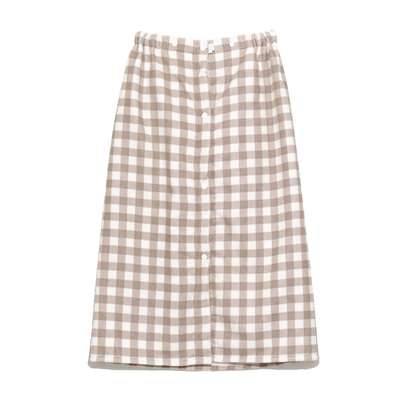 ベージュ/ギンガム柄