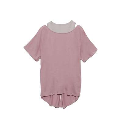 ピンク×ライトグレー杢