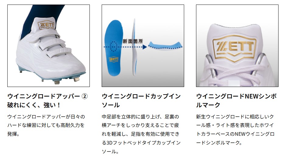 ZETTゼット - カナグスパイク ウイニングロードWMB BSR2207WMB-1111