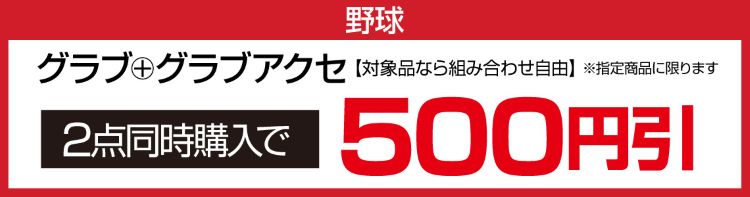 ${itemInfo.basicItemCode}【野球】グローブ＋グラブアクセサリー同時購入500円引き