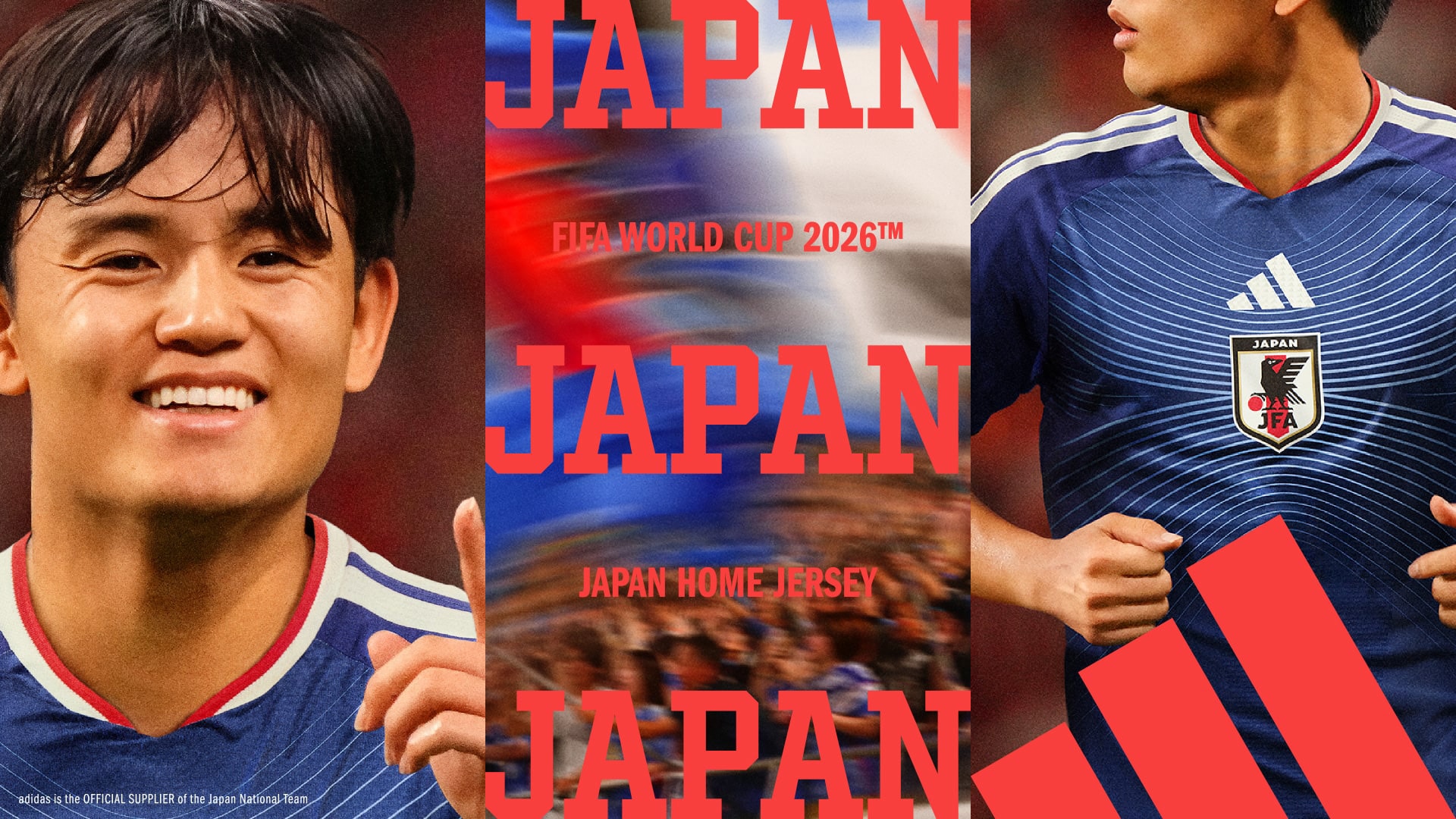 サッカー日本代表 2026 ホームユニフォーム メインビジュアル