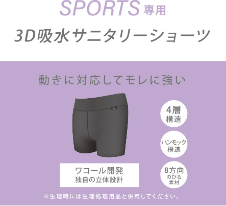 3D吸水サニタリーショーツ